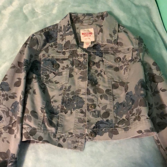 Mossimo Supply Co. Jackets & Blazers - Mossimo floral cropped jean jacket